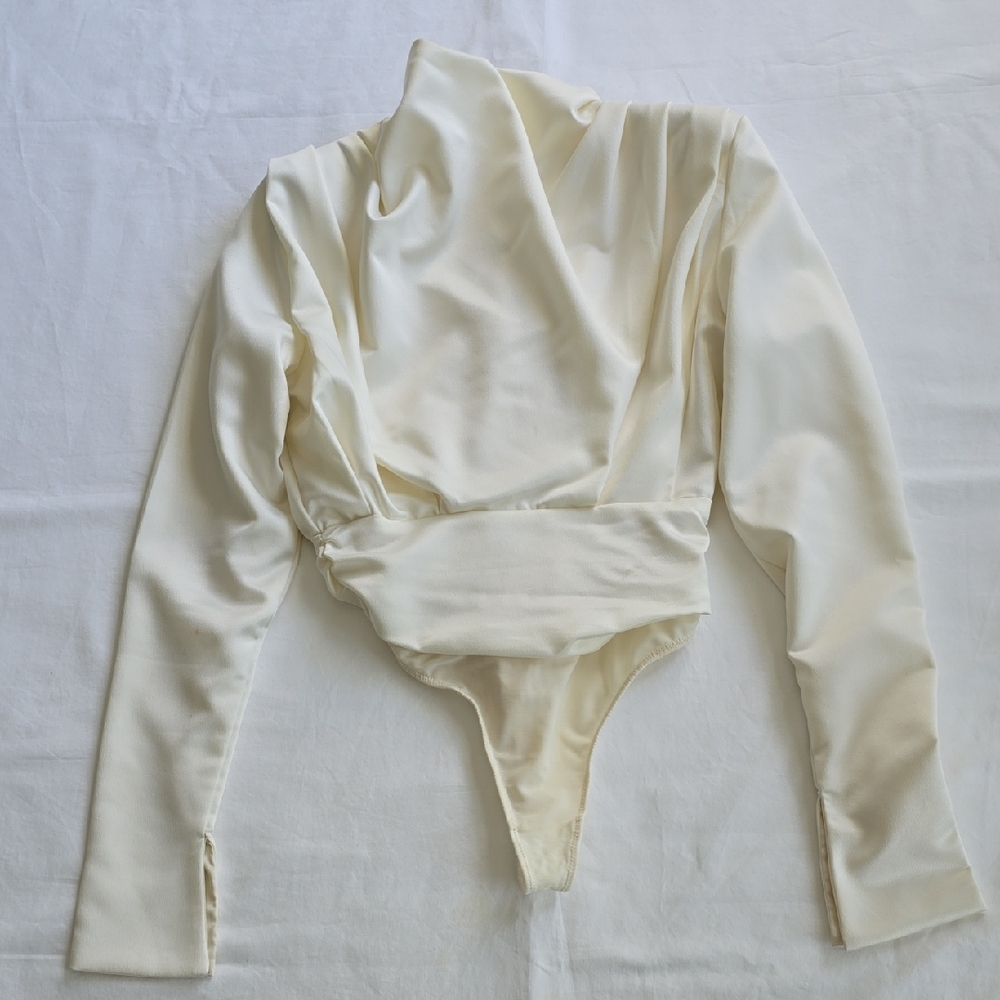 House of CB Cream Long Sleeve Bodysuit